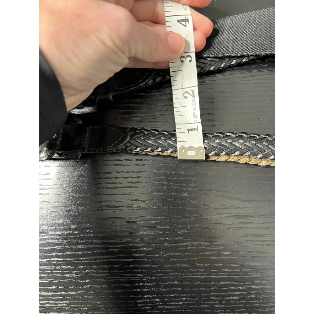 Vintage 90's Unique Braided Leather Suspenders